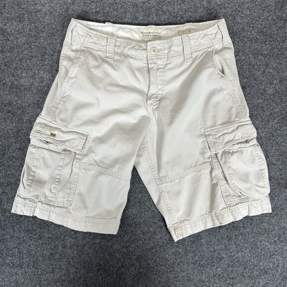 Denim Supply Ralph Lauren Cargo Shorts Mens 31 Ivory 11" Rugged Hiking Y2K Adult - Picture 1 of 8